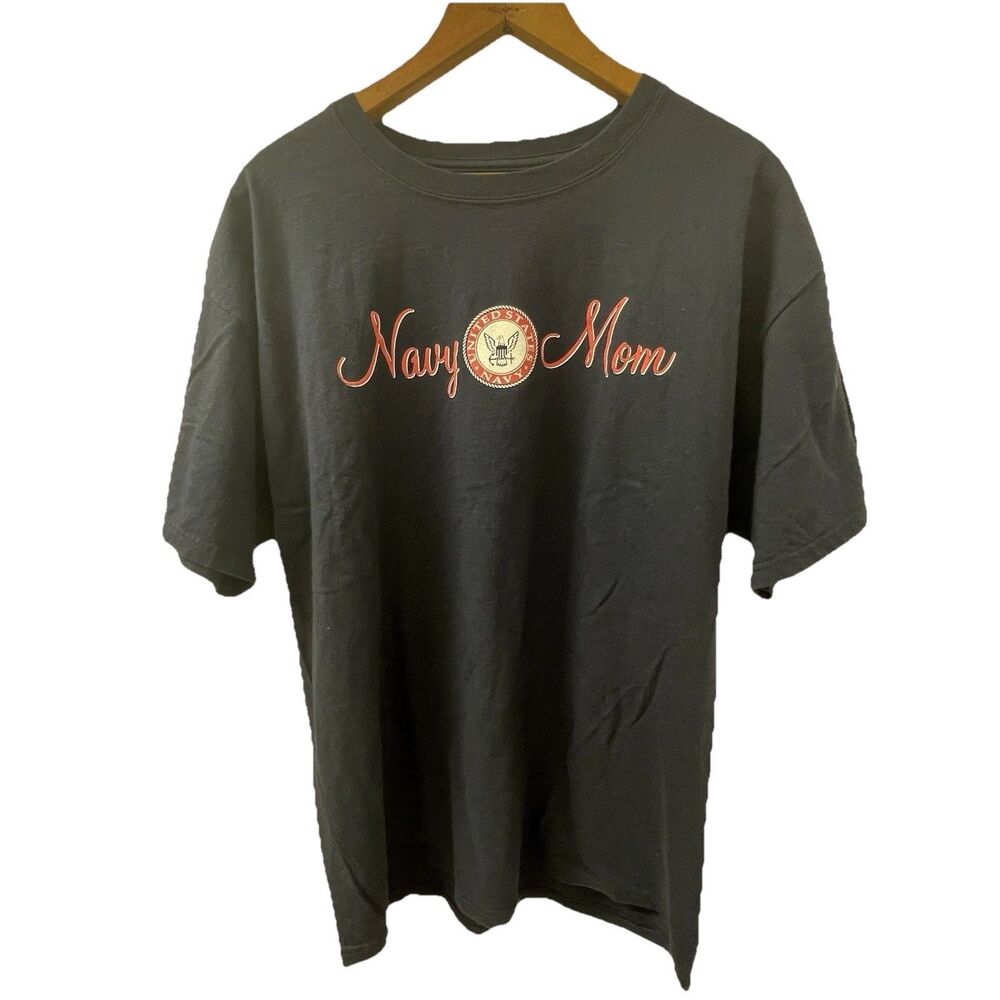 United States Navy Mom T-Shirt Navy with Pink Women's Size Large
